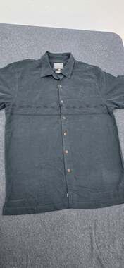 Quiksilver Waterman Tahiti Palms 4 Button Up Short Sleeve Shirt Size S